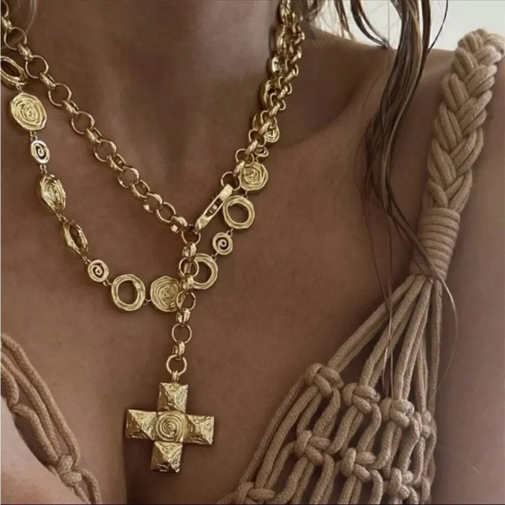 Vintage  cross necklace #1173